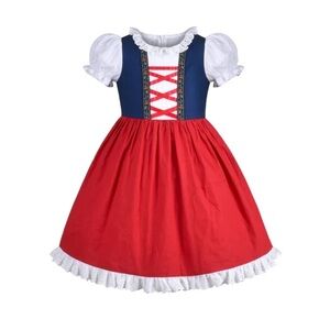 Sunny Fashion Girls Dress Maid Lace Apron German Dirndl Bavarian Oktober…